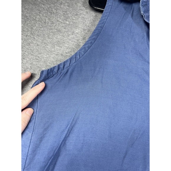 Athleta Top Womens Small Blue Sleeveless Button Front Tencel‎ - Picture 8 of 9